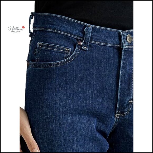 Relaxed Fit Straight Leg Jeans Mid Rise Comfort Denim - Picture 5 of 7